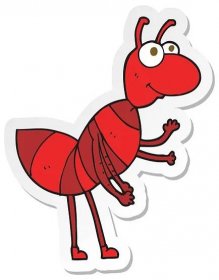 Samolepka mravence kreslený — Ilustrace