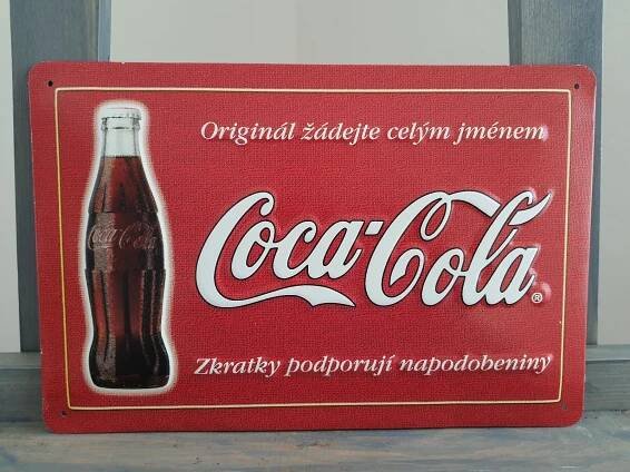 COCA - COLA, originál plechová cedule - Starožitnosti