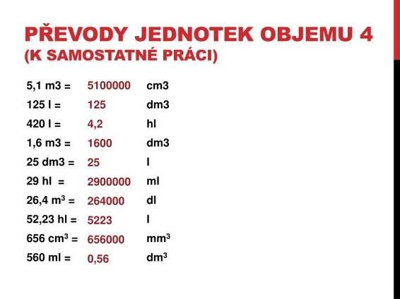 PPT - Opakování – převody jednotek, příklady PowerPoint Presentation ...
