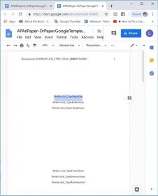 APA Research Paper in Google Docs