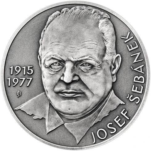 Josef Šebánek - 100. výročí narození stříbro patina