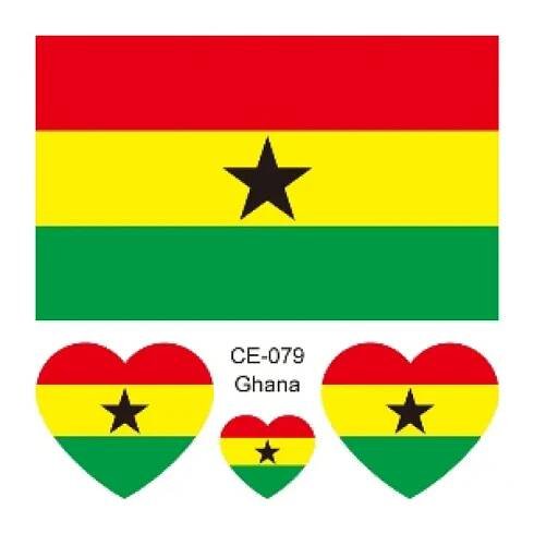 Sada 4 tetování vlajka Ghana 6x6 cm 1 ks