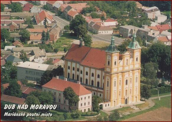 Dub nad Moravou * pohled z letadla na poutní kostel * Olomouc * B1301 | Aukro
