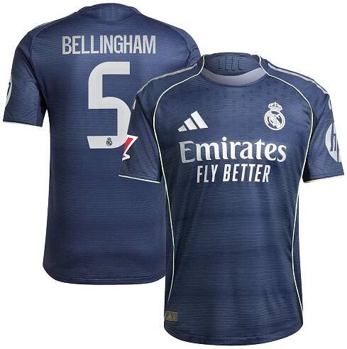 Jude Bellingham Real Madrid adidas 2025/26 Away Authentic Player Jersey - Blue