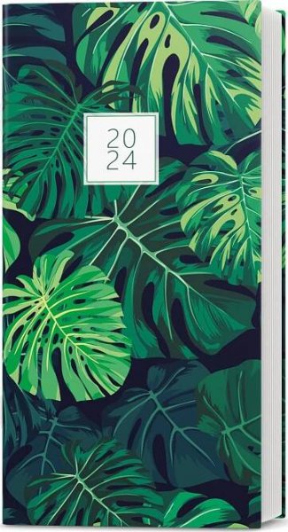 Baloušek Tisk Halina lamino 11 x 21 cm měsíční 2024 Monstera
