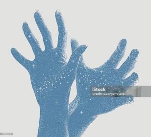 Ruce sahající po hvězdách - Bez autorských poplatků Ruka vektorové obrázky