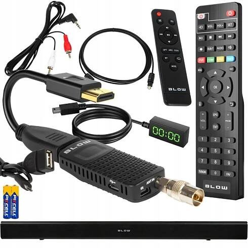 Tuner DVB-T2 Blow 7000 FHD mini + SOUNDBAR BLOW CINEMA 4.0 120 W
