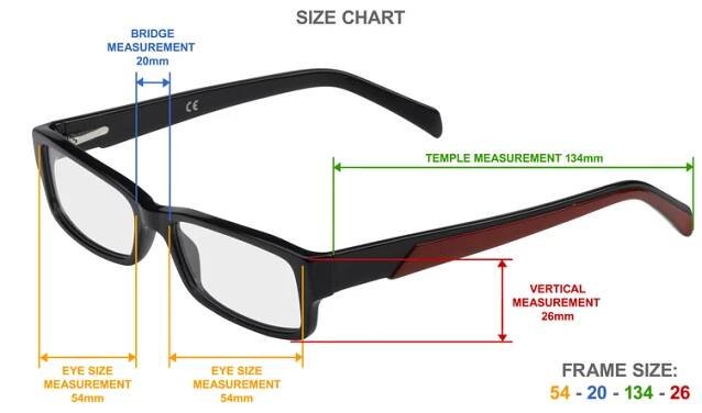 Informace o výběru správné velikosti brýlí, jak porozumět údajům na brýlích. Easy Optic. Easy Optic