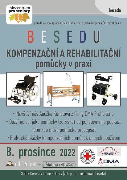 Beseda - kompenzační a rehabilitační pomůcky v praxi | Pro seniory | Akce | Strakonice