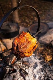Campfire Cooking: Rotisserie Chicken and Mashed Potatoes | Outdoor Culinary Delight — Under A Tin Roof