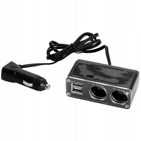 PRODLUŽOVACÍ ROZBOČOVAČ ZAPALOVAČE 1,6m 12V USB