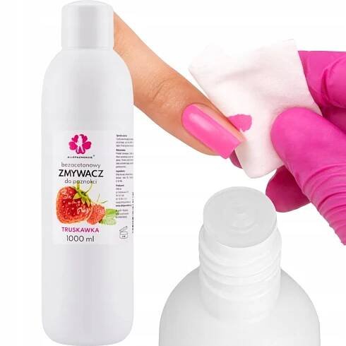 Odlakovač Na Nehty bez acetonu ALLEPAZNOKCIE Bezacetonový Jahoda 1000 ml