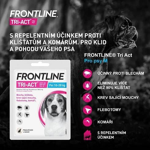 FRONTLINE TRI-ACT pro psy 10-20 kg (M) 1 pipeta