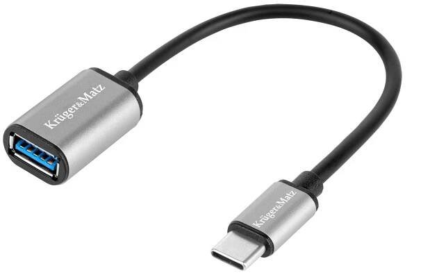 Kábel USB A 3.0 (zásuvka)-USB typ C,OTG 15cm Kruger&Matz Basic
