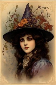 Pretty Witch with Flowers