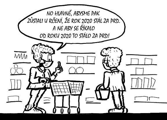 Rouška umlčí ženy a potrápí uši tak, že vyrostou. Kreslíř baví lidi nadsázkou