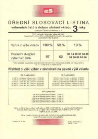 Úřední slosovací listina ČS - Numismatika
