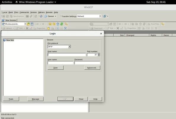 Wine WinSCP