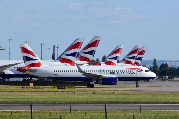 British Airways Airbus A320 Taxiing At London Heathrow Airport