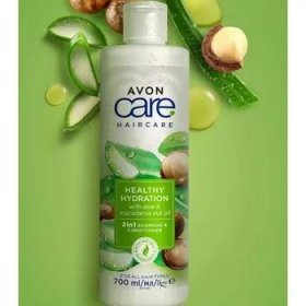 Šampon Avon Care šampon a kondicionér 2v1 Avon Care Healthy Hydration s olejem z makadamiových ořechů 700ml
