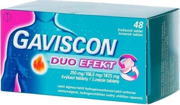 GAVISCON DUO EFEKT POR 250MG/106,5MG/187,5MG TBL MND 48