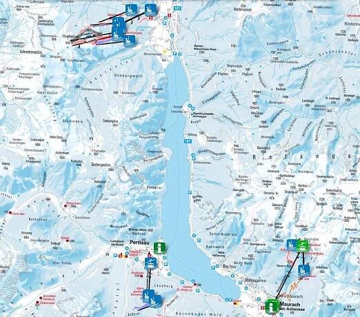 Lyžařská střediska Rakousko - lyžařská mapa - Lyžařská střediska Rakousko - sjezdovy, lanovka, lyžařská mapa - SKI EUROPE