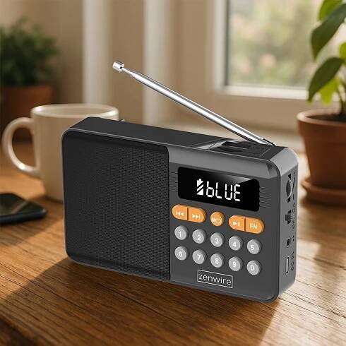 Mini FM rádio Bluetooth Prenosné na batérie Kuchynský bezdrôtový reproduktor Stav balenia originálne