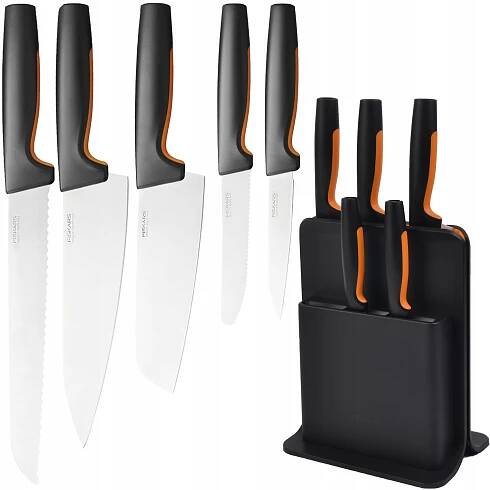 FISKARS FF Sada 5 šéfových nožů v černém bloku 1057554