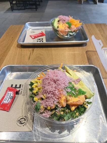 Classic Salmon poké bowl at Rolltation Toronto