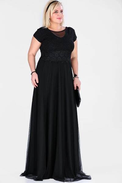 Společenské šaty pro plnoštíhlé Raimonda černé dlouhé - Levné ...
