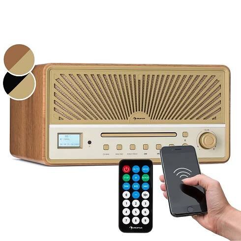 Auna Glastonbury, DAB CD-rádio, stereo reproduktory, BT, DAB/UWK, MP3, USB, Line-In