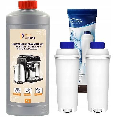 2x Filtr vody do kávovaru Delonghi + Odvápňovač pro delongy Profi&Home 1L