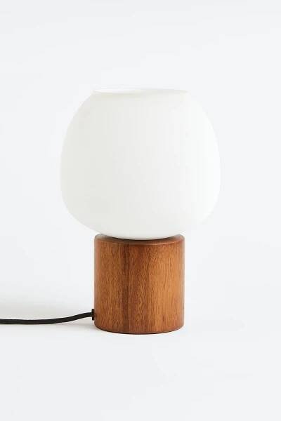 Zobraziť väčší obrázok: Stolová lampa z dreva a skla - Hnedá/biela - HOME | H&M SK 3