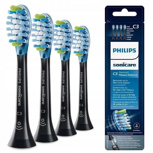 Náhradné Hlavice Philips C3 Premium Plaque Defence čierne HX9044/33 4 ks