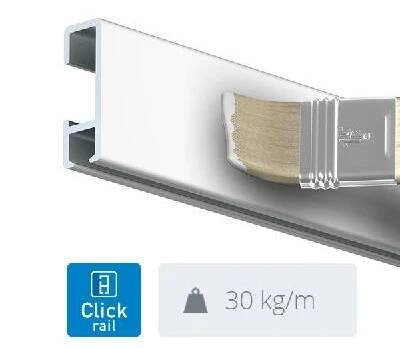 Artiteq Nástěnná lišta Click Rail, bílá přetíratelná - 150 cm
