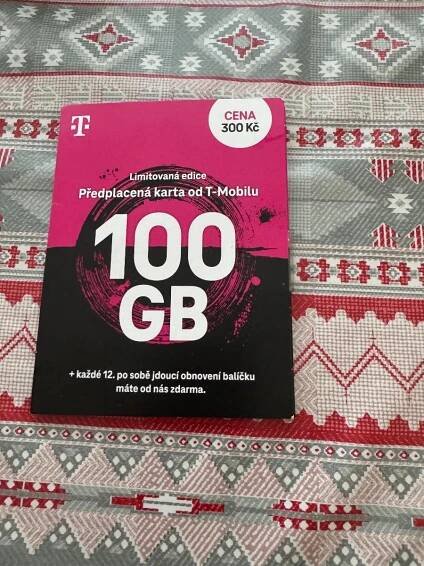 100 GB v ČR za 300 Kč T-Mobile SIM/eSIM