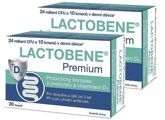 Lactobene Premium probiotika s vitaminem D3 30 kapslí 1+1 ZDARMA