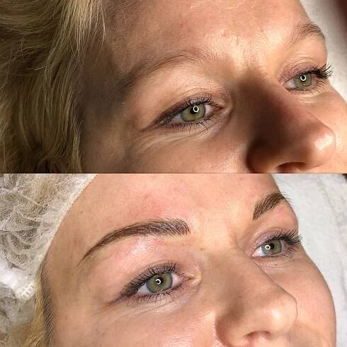 Microblading obočí - před a po