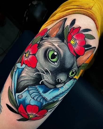 101 Best Sphynx Cat Tattoo Ideas You Have To See To Believe! 17 Outsons