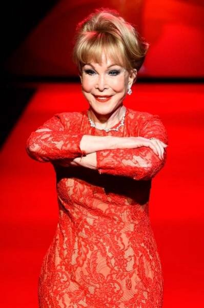 Barbara Eden walks the runway at the Go Red For Women Red Dress Collection 2015 presented by Macy's fashion show during Mercedes-Benz Fashion Week Fall 2015 on February 12, 2015, in New York City. | Source: Getty Images