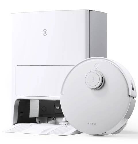 Bezsáčkový robotický vysavač s mopem Ecovacs Deebot T20 Omni / 69 dB / 5200 mAh / 0,3 l / bílá jen za 4 999 Kč
