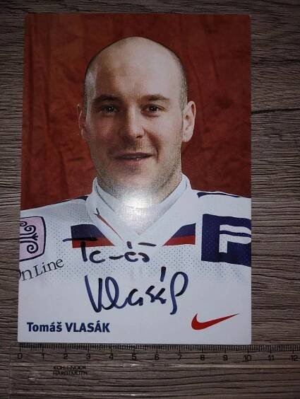 AUTOGRAM TOMÁŠ VLASÁK HOKEJISTA - ORIGINÁL - Ostatní sběratelské předměty