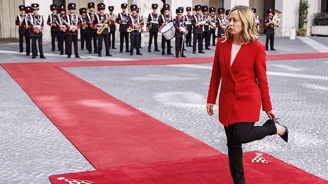 Italská premiérka Giorgia Meloniová přijala českého premiéra Petra Fialu. (13. května 2024)