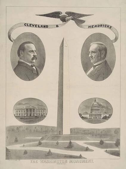 Washington Monument with Grover Cleveland and Thomas A. Hendricks