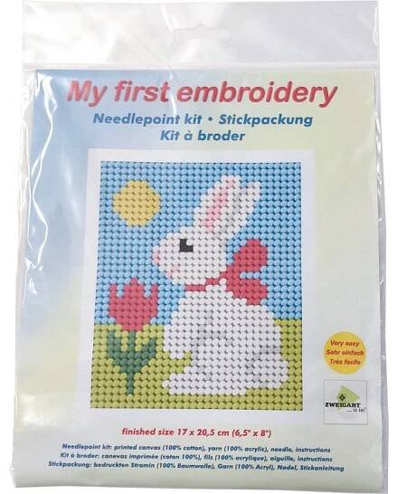 Moje první vyšívání - 17x20,5cm - Zajíček