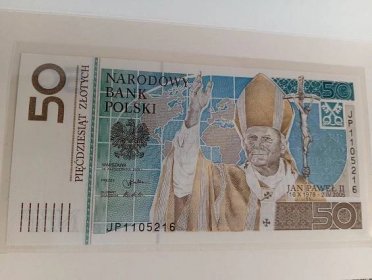 50 PLN Papež Jan Pavel II Sběratelská bankovka UNC - Bankovky