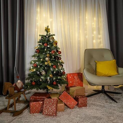 3D vánoční stromek, zelená, 120 cm, CHRISTMAS TYP 9