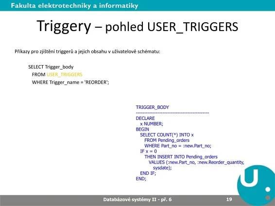 PPT - Databázové systémy II PowerPoint Presentation, free download - ID:6041471