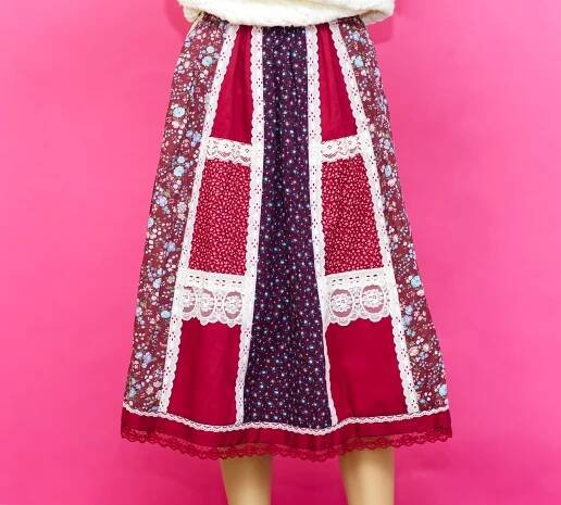 Vintage 1970s Patchwork Skirt