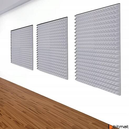 Pyramida 50x50x5 cm světle šedá DEKORATIVNÍ PANEL AKUSTICKÝ absorbér Model Piramida akustyczna do studia na ścianę i sufit
